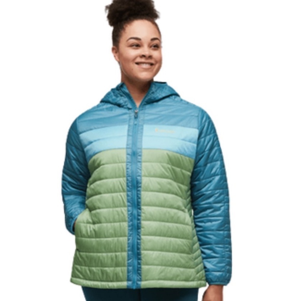 Cotopaxi Womens Capa Insulated Hooded Jacket Drizzle/ Aspen Size 4X